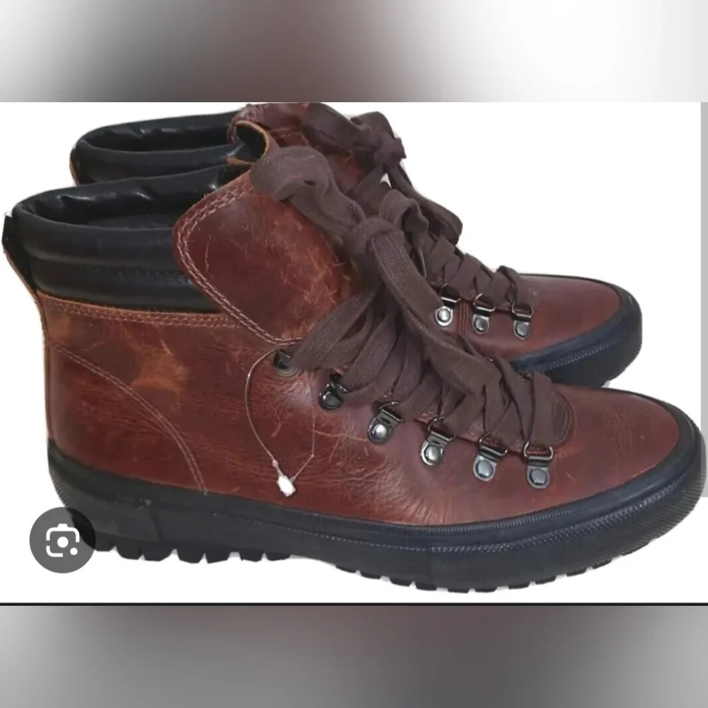 Frye Brown Leather Hiking-Style Boots